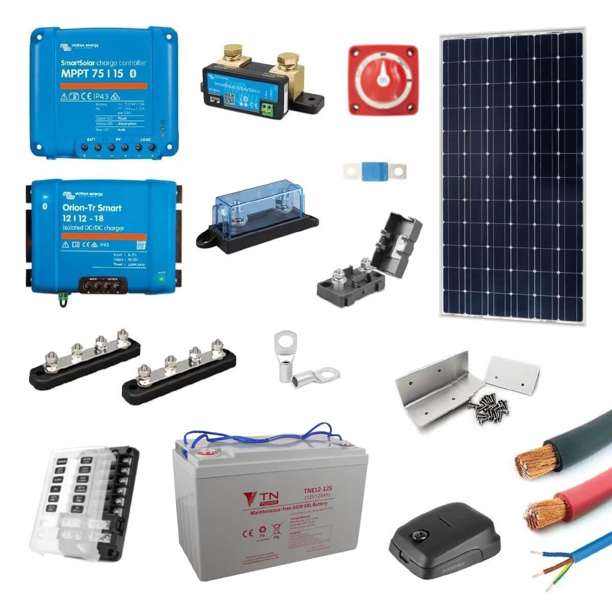 full campervan electrical system kit 12v only with solar